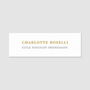 Minimalistische Berufliche Goldfarbe Namensschild