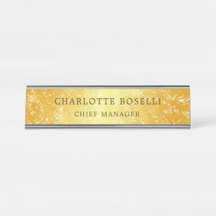 Minimalistische Berufliche Goldfarbe Schreibtischnamensplakette