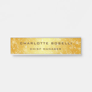 Minimalistische Berufliche Goldfarbe Türschild