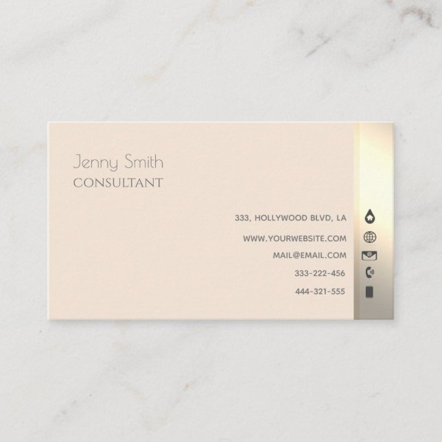 Minimalistische berufliche Kommunikationssymbole G Visitenkarte (Vorderseite)