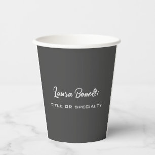 Minimalistische Berufliche moderne Handschrift Dun Pappbecher
