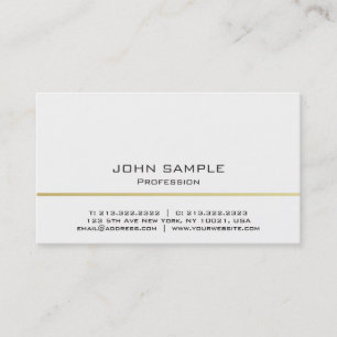 Minimalistische Berufliche Moderne Weiß und Gold Visitenkarte