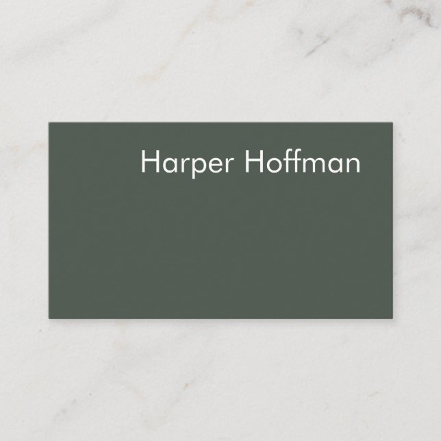 Minimalistische Berufliche Navy-Green-Business-Kar Visitenkarte (Vorderseite)