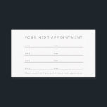 Minimalistische Berufliche Neuernennung Visitenkarte<br><div class="desc">Diese minimalistische und moderne Termin-/Visitenkarte zeigt Ihre Texte in schwarzen Schriften auf weißem Hintergrund. Ändern Sie die Hintergrundfarbe und personalisieren Sie sie für Ihre Bedürfnisse. In meinem Geschäft finden Sie passende Produkte.</div>