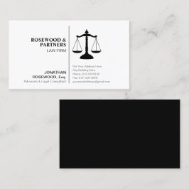 Minimalistische Berufliche Schwarz-Weiß-Seite Visitenkarte