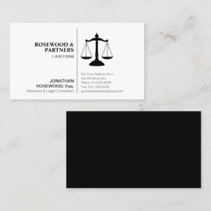 Minimalistische Berufliche Schwarz-Weiß-Seite Visitenkarte