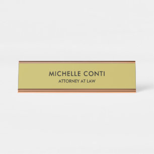 Minimalistische Berufliche Vegas-Goldfarbe Schreibtischnamensplakette
