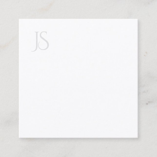 Minimalistische Berufliche Vorlage für Monogramm Quadratische Visitenkarte (Vorderseite)