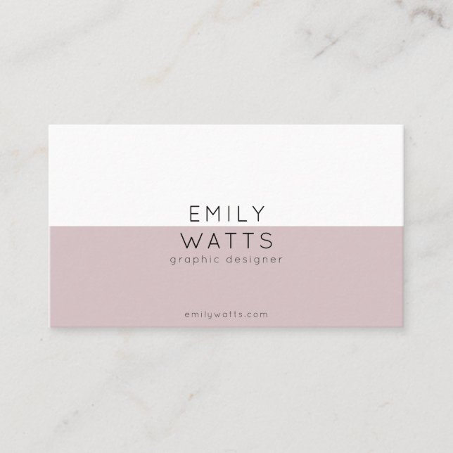 Minimalistische Berufliche Weißbeige Feminine Visitenkarte (Vorderseite)