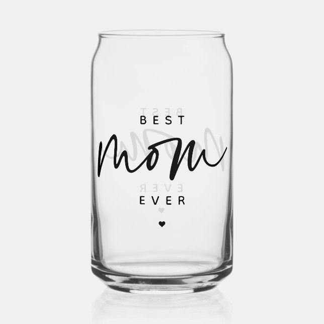 Minimalistische beste Mama je elegante Script Typo Dosenglas (Vorderseite)