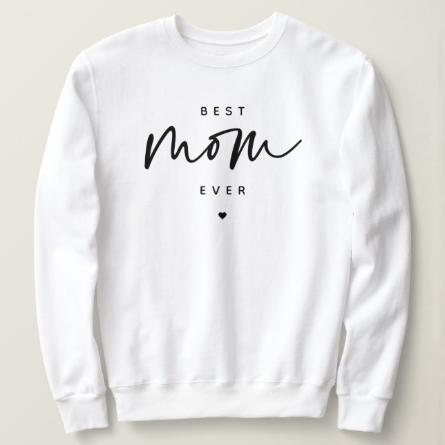 Minimalistische beste Mama je elegante Script Typo Sweatshirt (Design vorne)