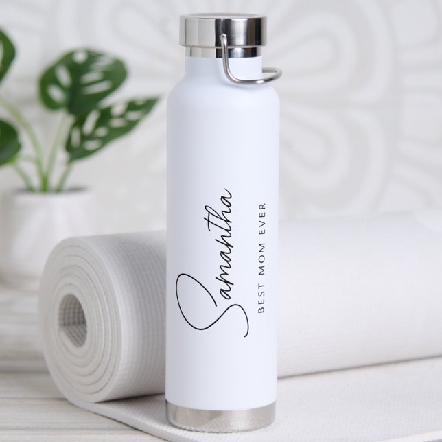 Minimalistische beste Mama je Trinkflasche (Minimalist Personalized Best Mom Ever Water Bottle, Simple Modern Chic Trendy, Mother's Day Gift)