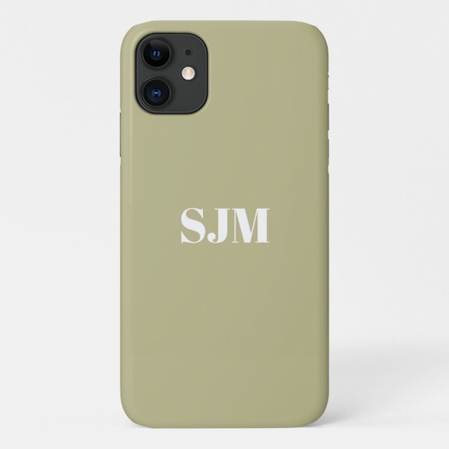 Minimalistische Bezeichnung der Monogramm in grün  Case-Mate iPhone Hülle (Rückseite)
