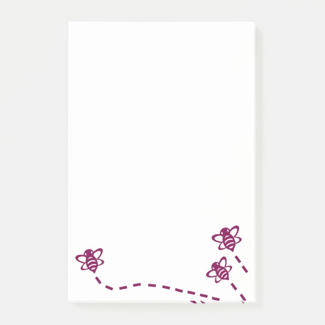 Minimalistische Bienenkleber - Alltag Post-it Klebezettel (Vorderseite)