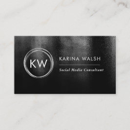 Minimalistische Black Monogram Logo-Visitenkarte Visitenkarte