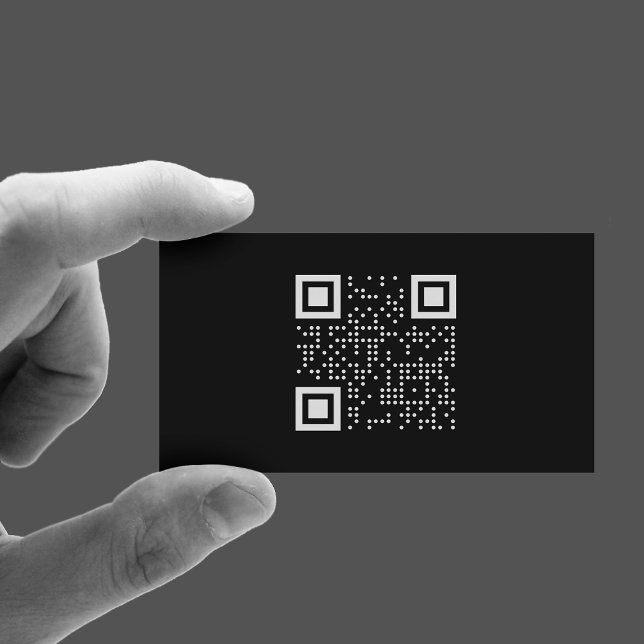 Minimalistische Black QR Code Business Card Visitenkarte (Von Creator hochgeladen)