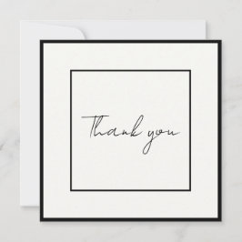 Minimalistische Black Scripts Elegantes Foto Hochz Dankeskarte