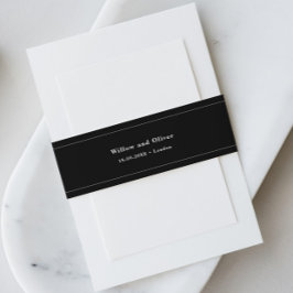 Minimalistische Black Wedding Einladung Bly Band
