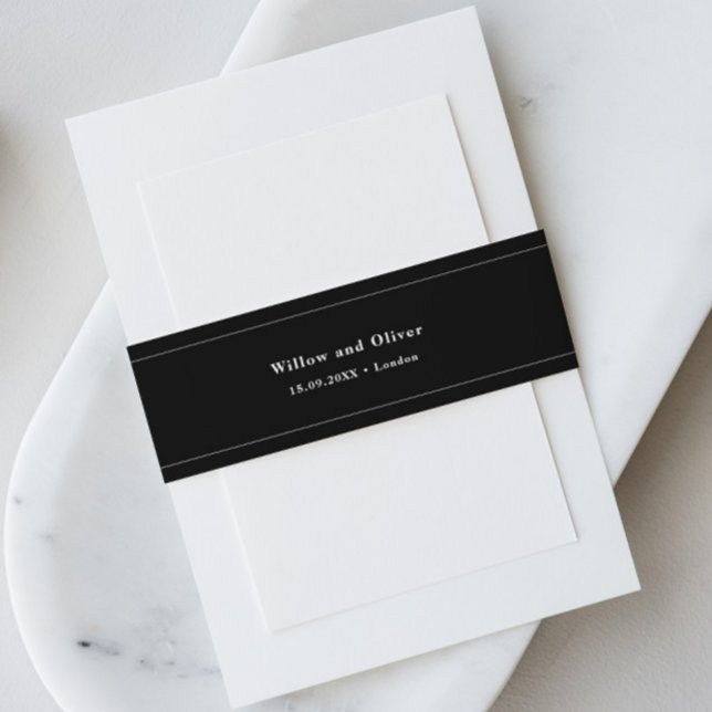 Minimalistische Black Wedding Einladung Bly Band (Von Creator hochgeladen)