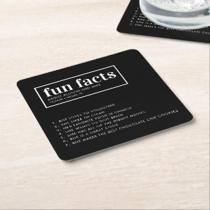 Minimalistische Black Wedding Fun Fakten Rechteckiger Pappuntersetzer
