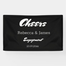 Minimalistische Black & White Engagement Party jub