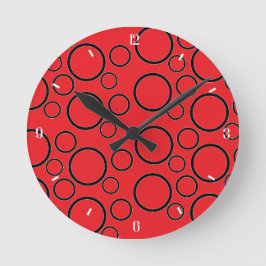 Minimalistische Blasen: Geometrisches Kreis-Muster Runde Wanduhr