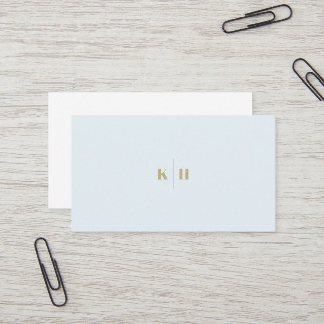 Minimalistische blass-weiße Monogram-Visitenkarte Visitenkarte (Vorderseite/Rückseite Beispiel)