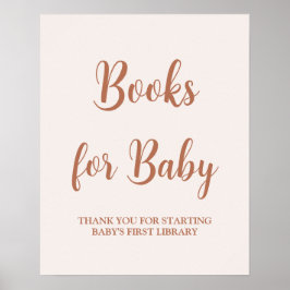 Minimalistische, blassrosa Bücher für Kinderzeiche Poster