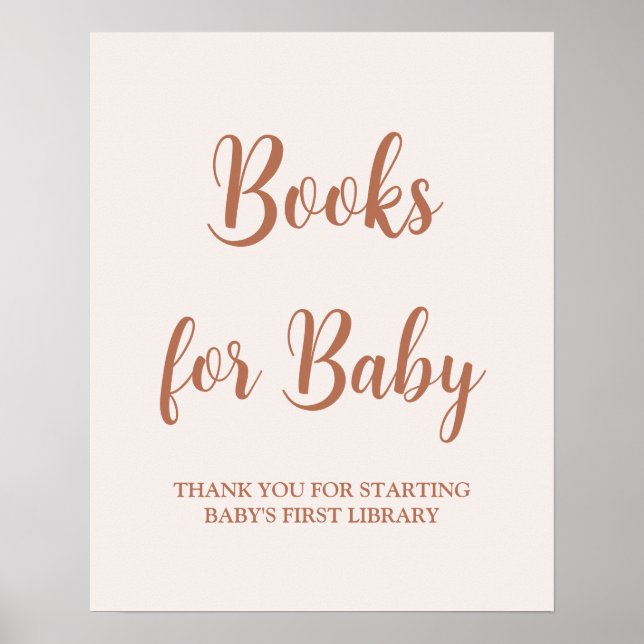 Minimalistische, blassrosa Bücher für Kinderzeiche Poster (Vorne)