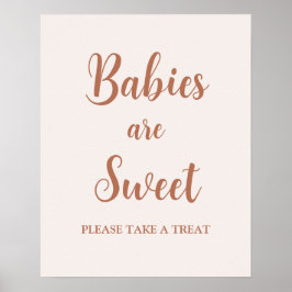 Minimalistische, blassrosa Säuglinge sind süßes Ze Poster