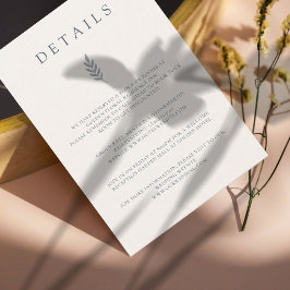 Minimalistische Blätter Delikate Wedding Details C Einladung