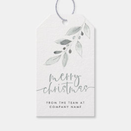 Minimalistische Blätter Firmenlogo Frohe Weihnacht Geschenkanhänger