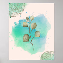 Minimalistische Blätter Grün und Blau