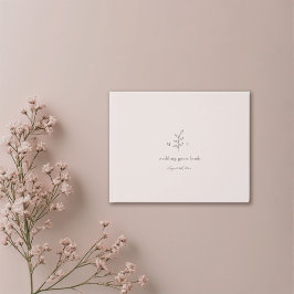 Minimalistische Blätter Monogram Pink Wedding Gäst Gästebuch
