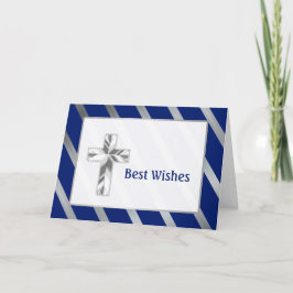 Minimalistische Blau- und Silberstreifen-Bestätigu Karte
