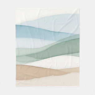Minimalistische blaubeige Landschaft Fleecedecke