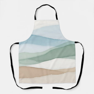 Minimalistische blaue Beige-Landschaft Schürze