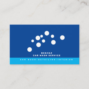 Minimalistische Blaue Blasen Autowaschanlage Innen Visitenkarte