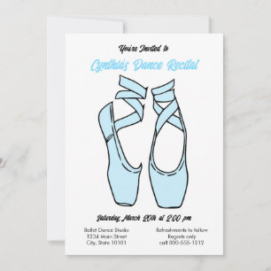 Minimalistische blaue Einladung zur Ballettaufführ