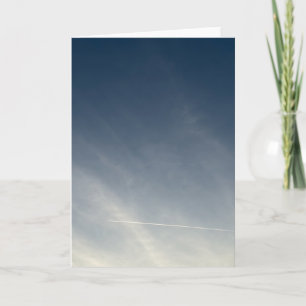 Minimalistische Blaue Himmel- und Kondensstreifen- Karte