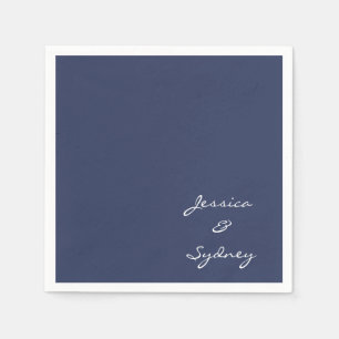 Minimalistische blaue Hochzeit Serviette