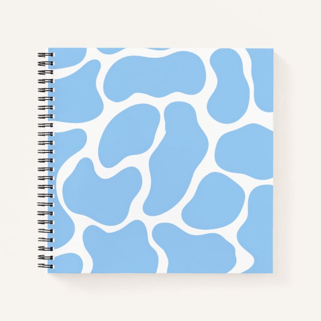 Minimalistische blaue Kuh Notizbuch (Vorderseite)