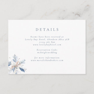 Minimalistische Blaue Schneeflocke Begleitkarte