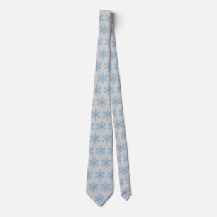 Minimalistische blaue Schneeflocke Elegantes Grau Krawatte