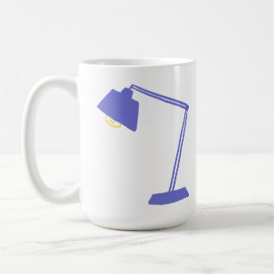 Minimalistische blaue Schreibtischlampe für die Ar Kaffeetasse