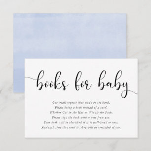 Minimalistische, blaue schwarze Bücher für Babys Begleitkarte