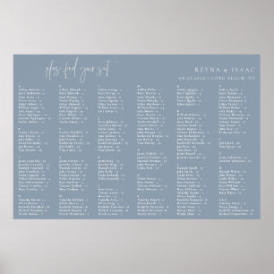 Minimalistische blaue Sitzkarte Poster