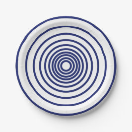 Minimalistische blaue Streifen Pappteller