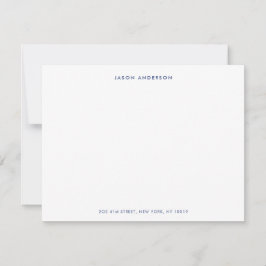 Minimalistische blaue und weiße personalisierte Ka Mitteilungskarte