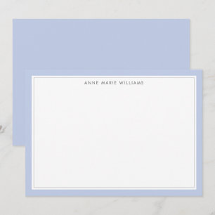 Minimalistische blaue Zweirahmen-Name-Karte Mitteilungskarte